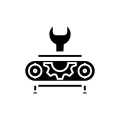 Industry settings black icon, concept illustration, vector flat symbol, glyph sign.