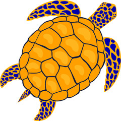 turtle , animal , vector illustration isolated on white background. Concept for logo, icon, print 