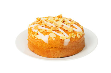 Bakewell cake on a plate