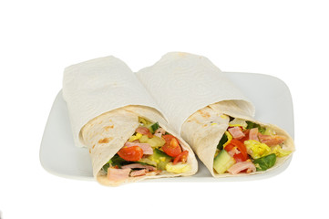 Sandwich wraps on a plate