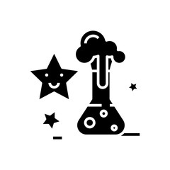 Magic decision black icon, concept illustration, vector flat symbol, glyph sign.