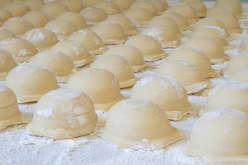 Fototapeta na wymiar Golden dumplings on the table