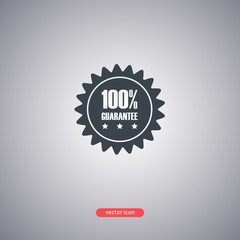 Fototapeta premium 100 percent guarantee icon isolated on gray background. Modern flat style.