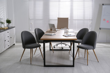 Conference room interior with modern office table