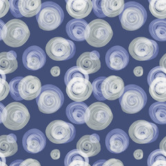 Seamless pattern of hand painted circles. Watercolor background.