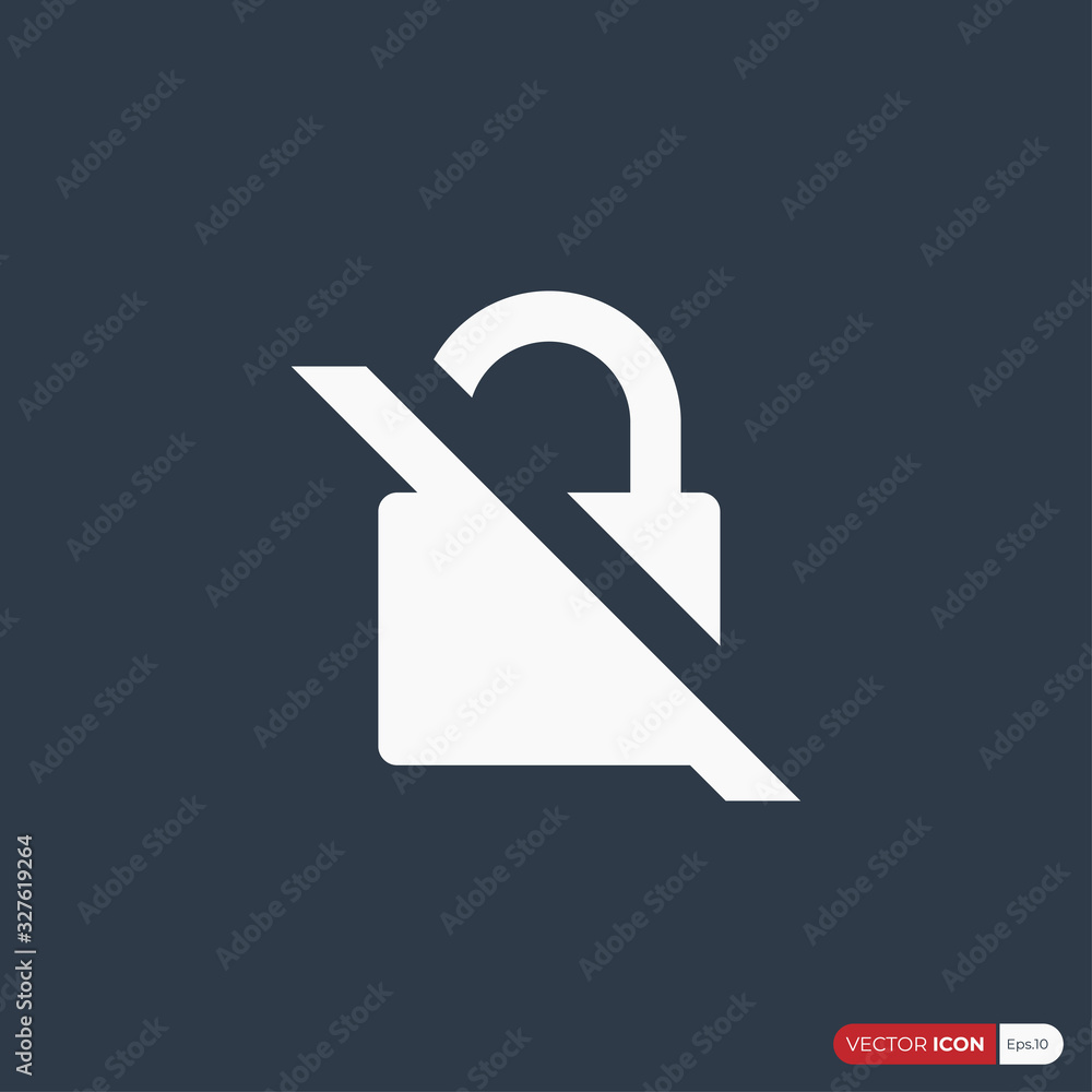 Poster padlock icon isolated on blue background. lock sign vector icon design template element