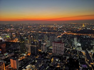 Fototapeta na wymiar Bangkok Panorama bei Nacht