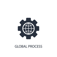 Global process icon. Simple business element illustration.