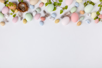 Easter composition on white backgrount