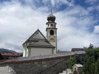 Parish church of San Cassiano . Badia, South tyrol, Italy