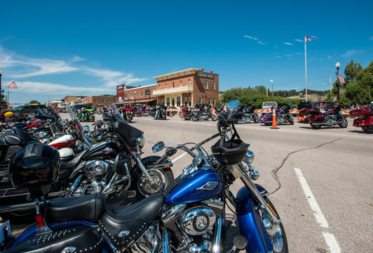 Sturgis, South Dakota. 75th Annual Sturgis Rally where motorcyclists show their motorbike and meet people from all over the world. Taken the august 3rd, 2015