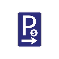 Fototapeta premium Blue Parking sign on white background. Traffic icon