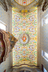 Ceiling of University Chapel or Capela de Sao Miguel Chapel, Coimbra, Portugal