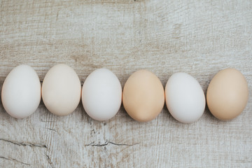 eggs on wooden table