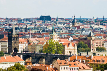Fototapeta na wymiar Prague skyline from view the castle.