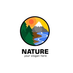 Nature Landscape Flat Badge