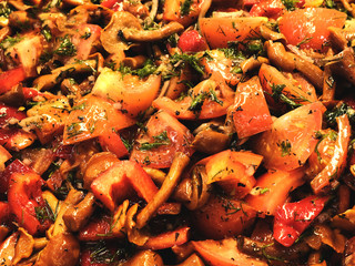 Vegetable stew from different vegetables, vegetarianism