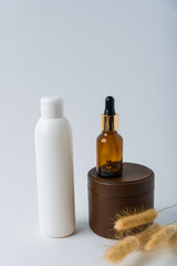 brown glass on a white background close-up