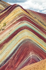 Rainbow mountains or Vinicunca Montana de Siete Colores - obrazy, fototapety, plakaty