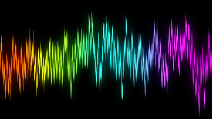 Speaking sound colorful wave lines illustration. Rainbow gradient motion abstract background.