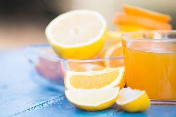 Fresh organic orange juice for breakfast