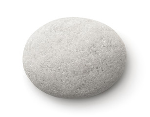 Fototapeta na wymiar Top view of flat white pebble