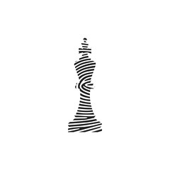 King chess icon. King Chess Icon Fingerprint Concept. Fingerprint pattern illustration of king chess vector icon for web design