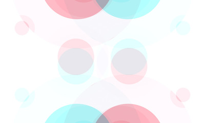 Abstract red blue circles on white background. Modern graphic design element.