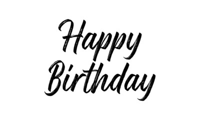 Fototapeta premium Happy Birthday hand drawn black lettering