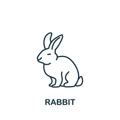 Fototapeta na wymiar Rabbit icon from home animals collection. Simple line element Rabbit symbol for templates, web design and infographics