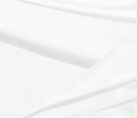 Fototapeta na wymiar Clean woven beautiful soft fabric abstract smooth curve shape decorative fashion textile white background