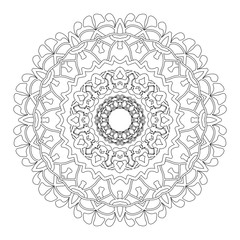 Coloring book page. Vintage decorative elements. Monochrome oriental pattern, Jpeg illustration