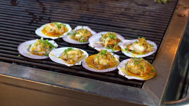 grilled scallop or shell - seafood style