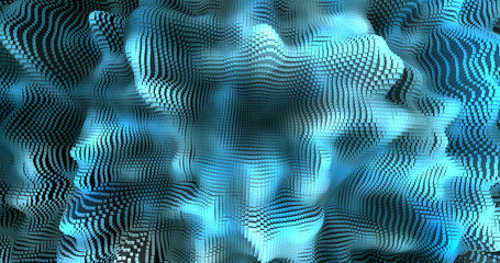 Abstract grid shape landscape background. 3D rendering