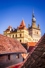 Fototapeta premium Sighisoara, Romania, Transylvania - The Clock Tower