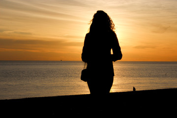 black profile on the sunset
