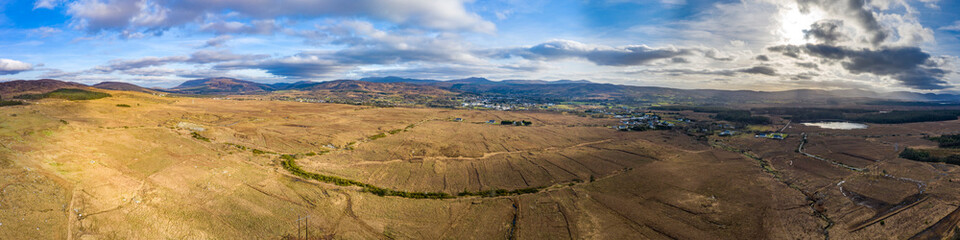Fototapeta na wymiar Aerial view of Glenties in County Donegal - Ireland