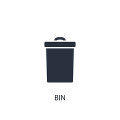 Bin icon. Simple cleaning element illustration.