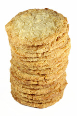 Swedish oat cookies isolated on white background