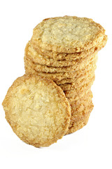 Swedish oat cookies isolated on white background