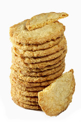 Swedish oat cookies isolated on white background