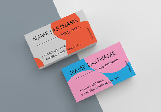 Business Card Layout with Abstract Pattern