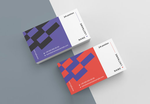 Business Card Layout with Abstract Pattern