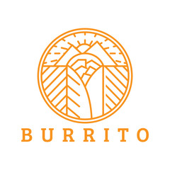 Mexican food logo in line art style with sample text