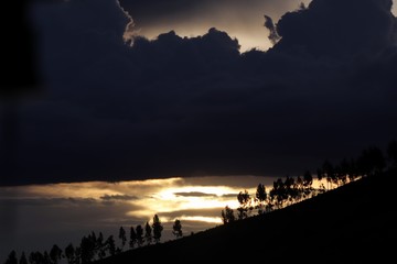 sunset in the mountains