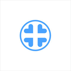 health vector illustration of symbols of cross and love