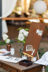 Obraz na płótnie Canvas Stylish details for an outdoor wedding ceremony.