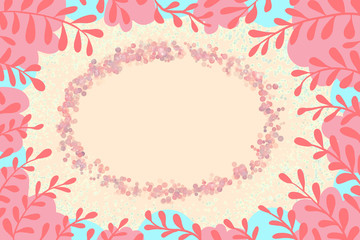 Beautiful illustration in a frame for copy space