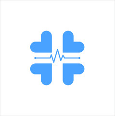 Fototapeta premium health vector illustration of symbols of cross and love