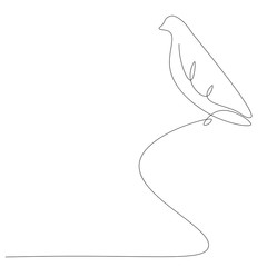 Bird animal one line drawing vector illustration